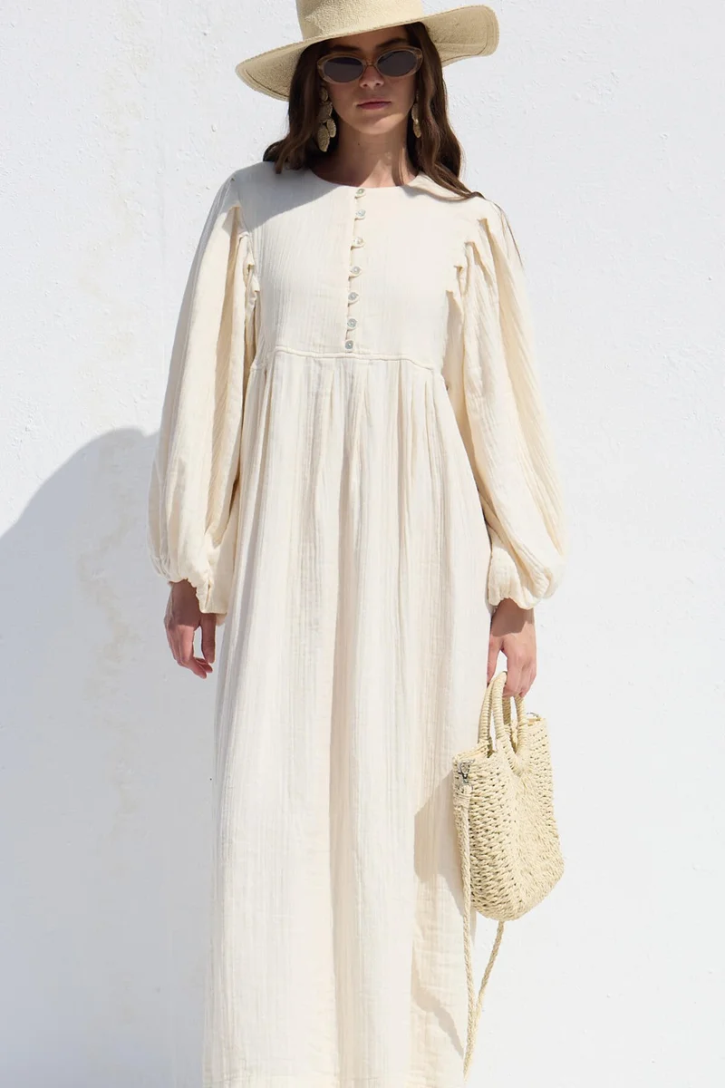 مانوكا Straw Handbag Beige