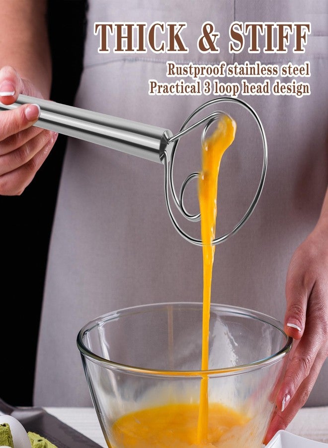 TEEVEA Danish Dough Whisk Stainless Steel Hook Dutch Bread Mixer for Sourdough Baking Tools - Image 5