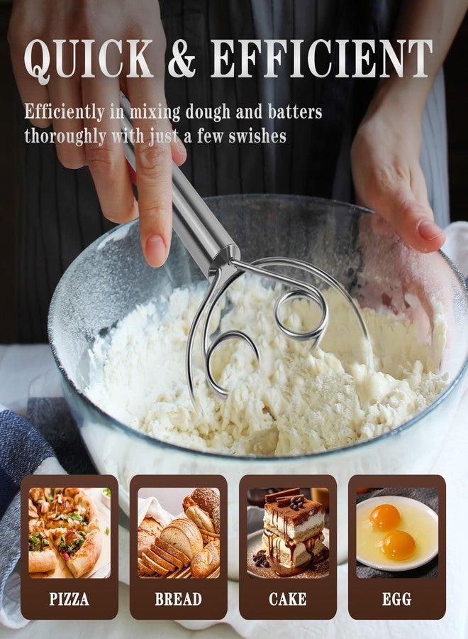 TEEVEA Danish Dough Whisk Stainless Steel Hook Dutch Bread Mixer for Sourdough Baking Tools - Image 4