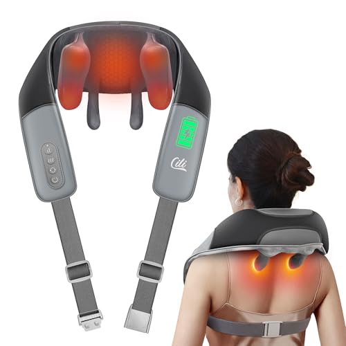 CILI Cordless Neck Massager with Heat 4D Shiatsu Shoulder Back Deep Tissue Neck Back Massager Pillow Wider Massage Head More Heating Area Gift for Dad Mom - Image 2