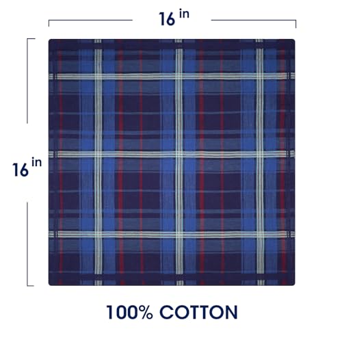 Zenssia Pure Cotton Men's Soft Handkerchiefs Assorted Color Pack of 6 Gift Set - Image 3
