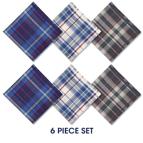 Zenssia Pure Cotton Men's Soft Handkerchiefs Assorted Color Pack of 6 Gift Set - Image 4