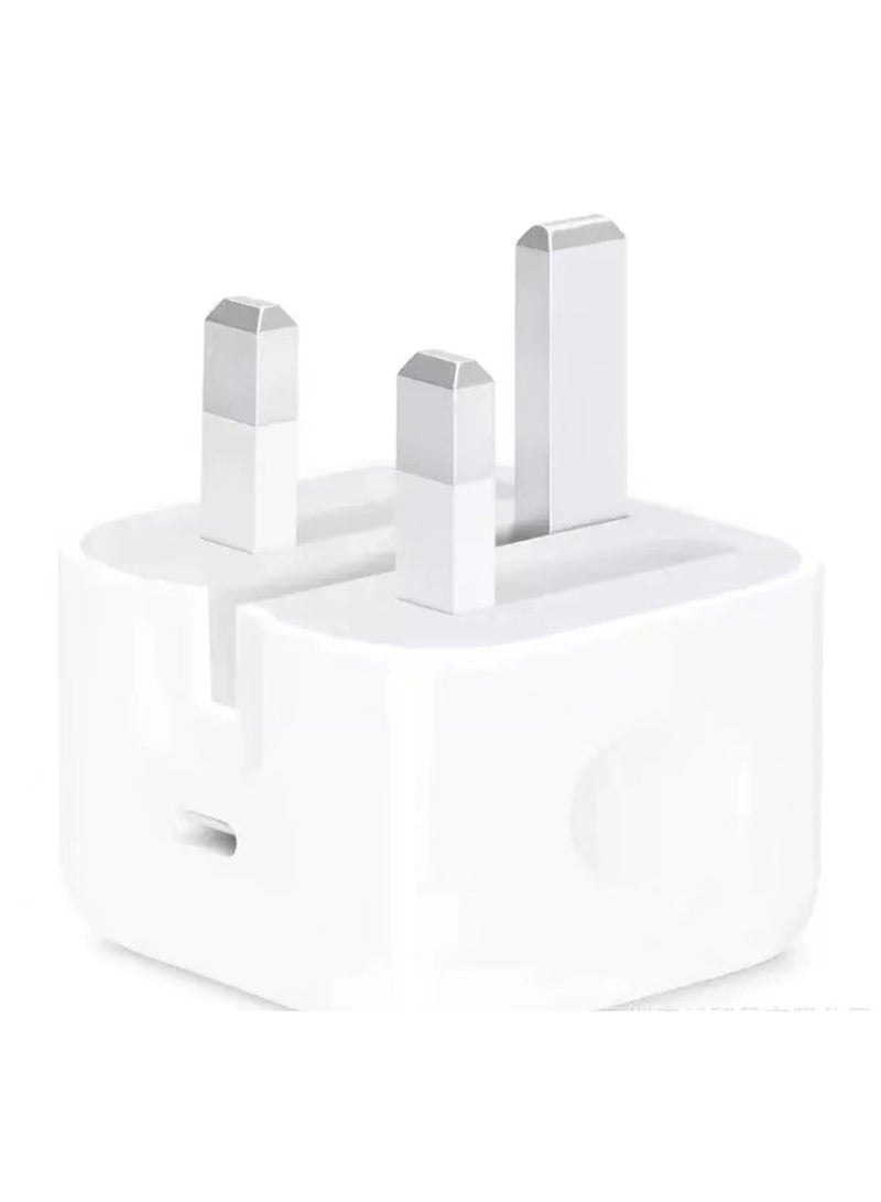 20W USB-C 3-pin power adapter with data cable, white  - Image 1