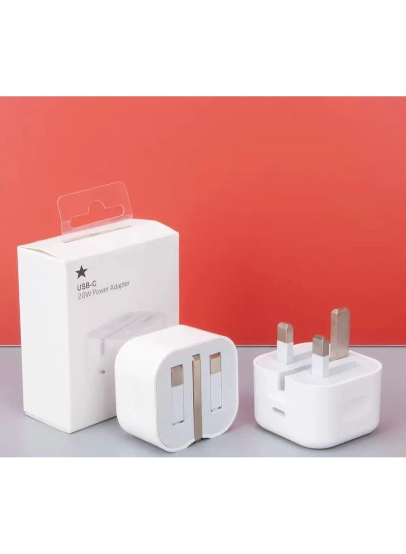 20W USB-C 3-pin power adapter with data cable, white  - Image 2