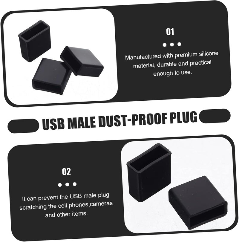 DOITOOL 20pcs USB Male Plug Protectors Data Blocker Cover for USB Port Dust Plug for Disk Cable Management Compatible - Image 4