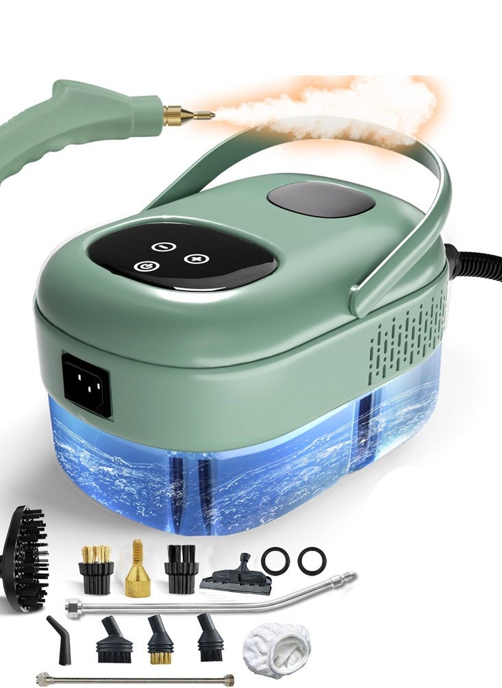 Joshberg Steam Cleaner Handheld, 2500W High Pressure Steamer for Cleaning, Multi-Purpose Steamer for Home Use with 1.1L Water Tank, Car Steamer, Portable steamer for Kitchen, Furniture, Grout, Tile (Green)  - Image 1