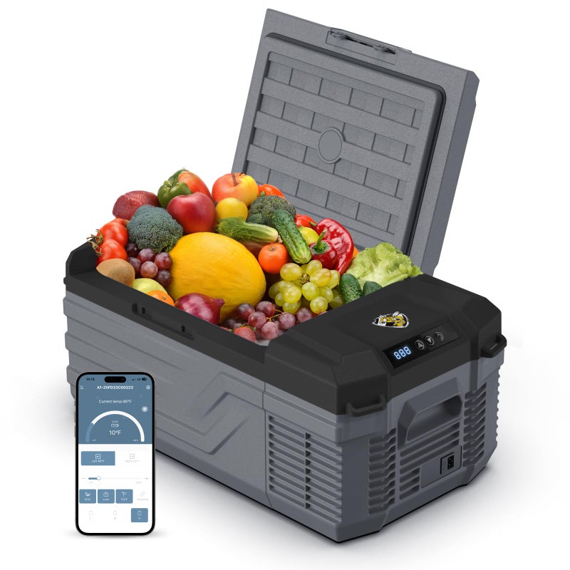 YELLOW JACKET 12 Volt Car Refrigerator, 16 Quart Electric Cooler, Portable Car Fridge for Outdoor Camping Travel, 12V/24V DC 110~240 Volt AC Refrigerator for Truck RV Home Office,-4â„‰-68â„‰ - Image 1
