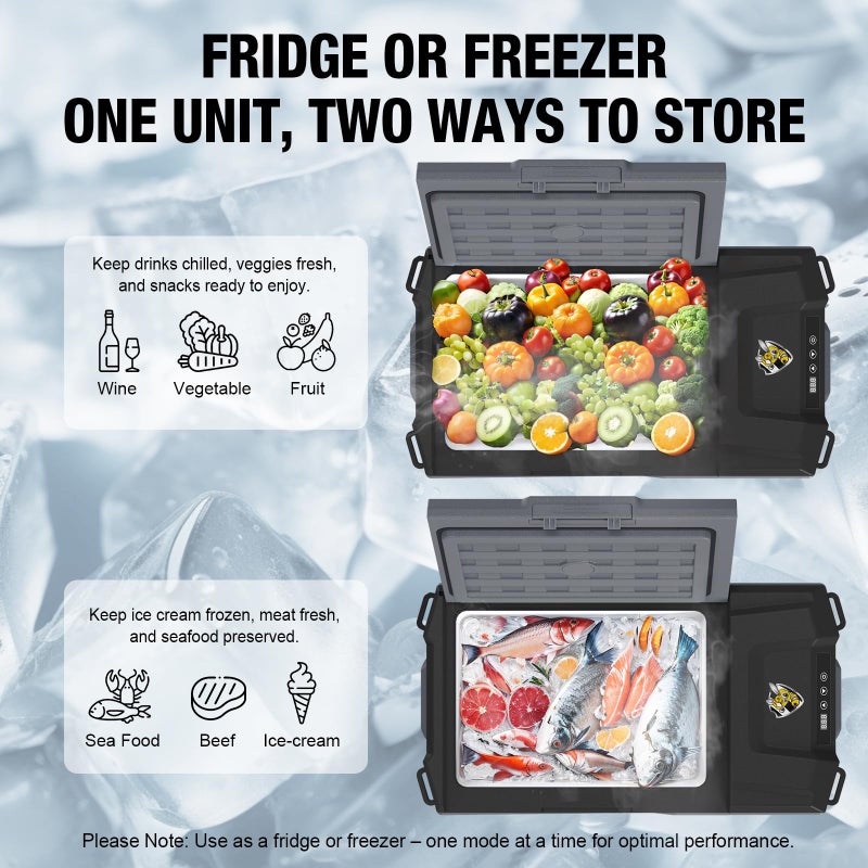 YELLOW JACKET 12 Volt Car Refrigerator, 16 Quart Electric Cooler, Portable Car Fridge for Outdoor Camping Travel, 12V/24V DC 110~240 Volt AC Refrigerator for Truck RV Home Office,-4â„‰-68â„‰ - Image 3