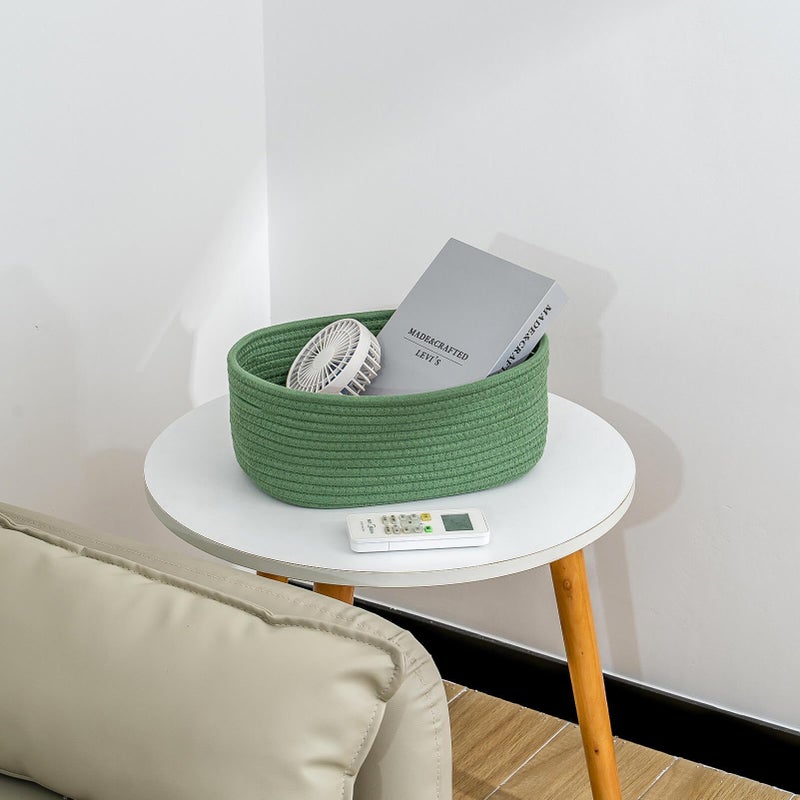 CubesLand Cube Shelf Closet Storage Baskets Bins Set 2,Woven Basket for Organizing/Storage,Long-lasting &Skin-friendly Toy Storage Basket Bin,Stylish Room Decor Basket,Cotton Rope Basket Green - Image 4