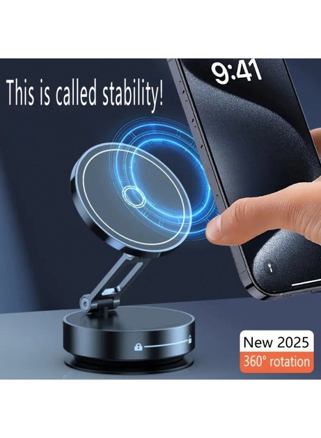 A powerful magnetic car phone holder that does not require charging - foldable 360° rotation and multi-angle adjustment, ABS material design, firmly fix the phone, universal car pendant, one-handed operation and adjustable magnetism, suitable for car/bathroom/gym/kitchen multi-scene applications - Image 2
