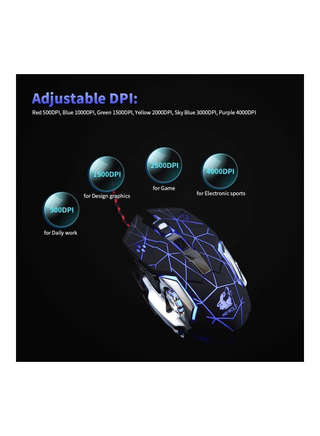 نيبمينينت ماوس ألعاب سلكي احترافي بإضاءة LED أسود/ فضي/ برتقالي - Image 5