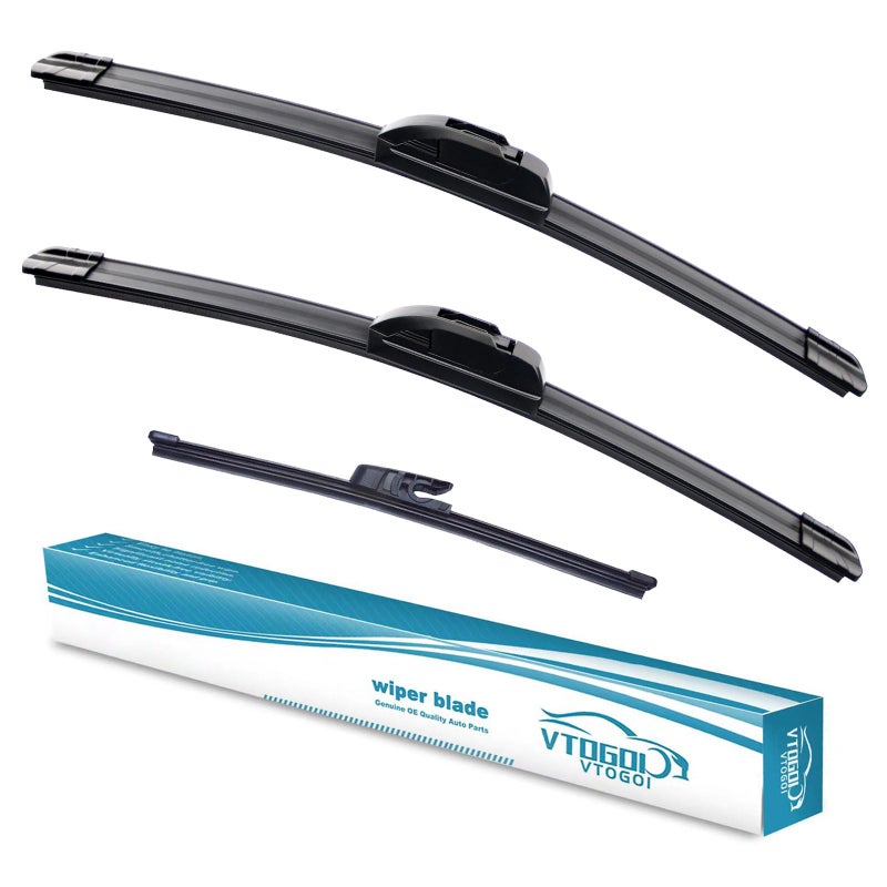 VTOGOI Wiper Blades With Rear Wiper Blades Set For Hyundai Veloster 20122017 Automotive Replacement Windshield Wiper BladesThat Meet OEM Quality Easy DIY Install 26189Set of 3