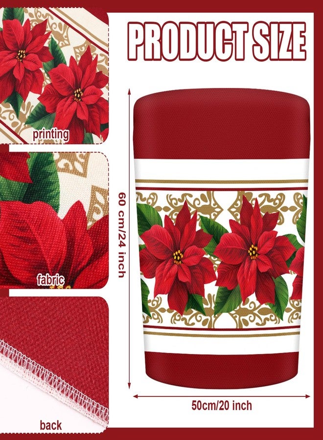 Yinder 6 Pcs Christmas Chair Back Covers Xmas Holiday Chair Covers for Dining Room Kitchen Hotel Wedding Ceremony Party Decor (Poinsettia) - Image 3