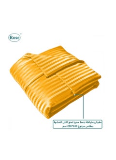 Rose ROSE Classic Striped Luxury Hotel Comforter, Premium Microfiber, Set of 6 pieces, Soft Lightweight, King size 260x240 cm, Orange  - Image 2