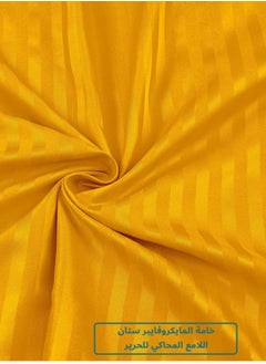 Rose ROSE Classic Striped Luxury Hotel Comforter, Premium Microfiber, Set of 6 pieces, Soft Lightweight, King size 260x240 cm, Orange  - Image 5