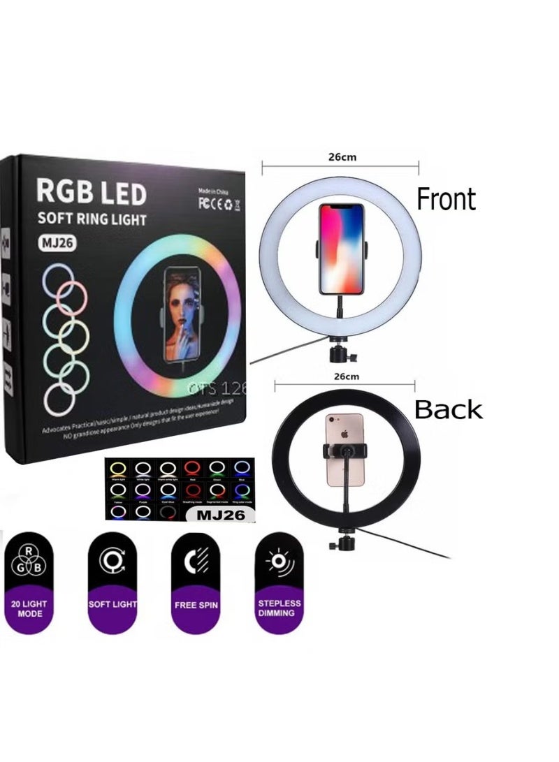 RGB LED Soft Ring Light Kit – Adjustable Multicolor Lighting for Photography & Video - Image 5