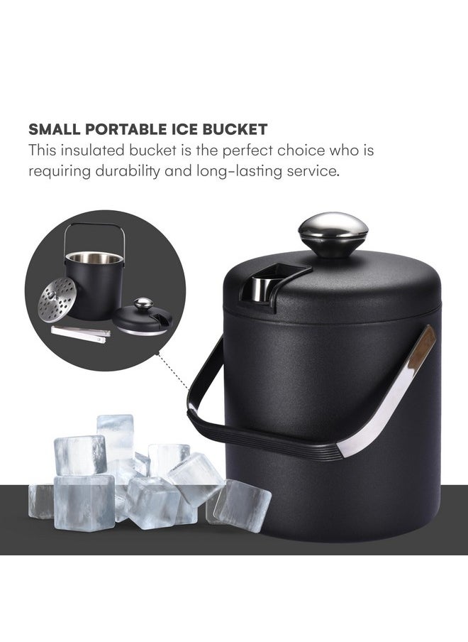 flybold - flybold Small Ice Bucket for Parties - Ice Bucket with Lid for Cocktail Bar - Double Walled Ice Container - Portable Chiller Bin Basket - Insulated Wine Buckets for Indoor or Outdoor - Ice Cube Holder - Image 1