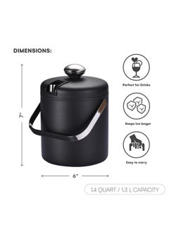 flybold flybold Small Ice Bucket for Parties - Ice Bucket with Lid for Cocktail Bar - Double Walled Ice Container - Portable Chiller Bin Basket - Insulated Wine Buckets for Indoor or Outdoor - Ice Cube Holder  - Image 3