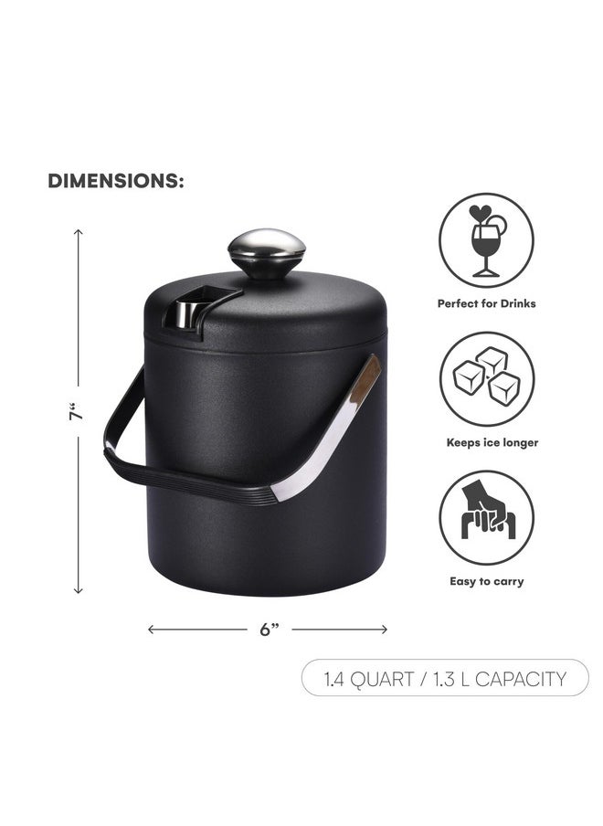 flybold - flybold Small Ice Bucket for Parties - Ice Bucket with Lid for Cocktail Bar - Double Walled Ice Container - Portable Chiller Bin Basket - Insulated Wine Buckets for Indoor or Outdoor - Ice Cube Holder - Image 1