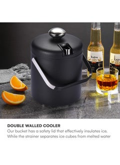 flybold flybold Small Ice Bucket for Parties - Ice Bucket with Lid for Cocktail Bar - Double Walled Ice Container - Portable Chiller Bin Basket - Insulated Wine Buckets for Indoor or Outdoor - Ice Cube Holder  - Image 4