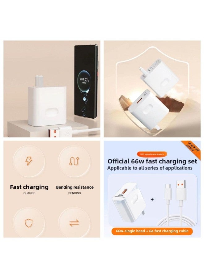 66W High Efficiency Fast Charging Head Applicable To Huawei P50pro Mobile Phone 6A Data Line Glory 40W Flash Charging-Color:3c Certified 66w Super Fast Charging Safety Speed_certified Set Super Fast - Image 1