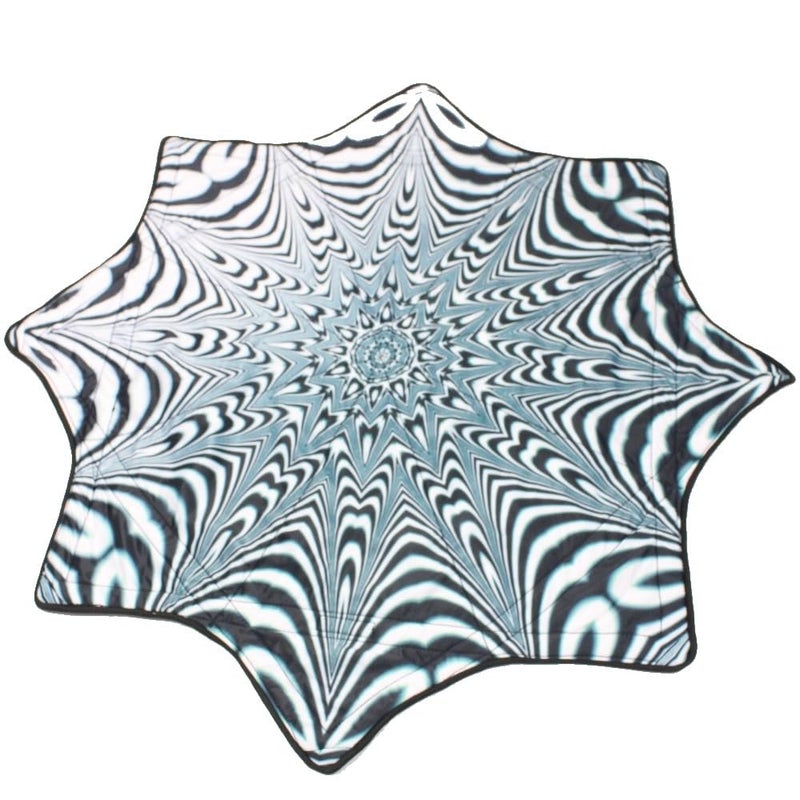 Zeekio Mougee (moo-JEE) Air Flow Star - EON Design Collection - for Beginners&Advanced - Fun&Challenging - Double Stitched Flow Toy - Vibrant Colors&Patterns 28â€ Diameter - Zebradelic - Image 2