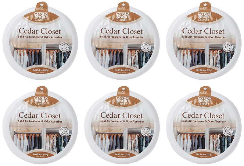 Citrus Magic Citrus Magic For Closets Odor Absorbing Solid Air Freshener Cedar 8Ounce Pack of 6  CASE 
