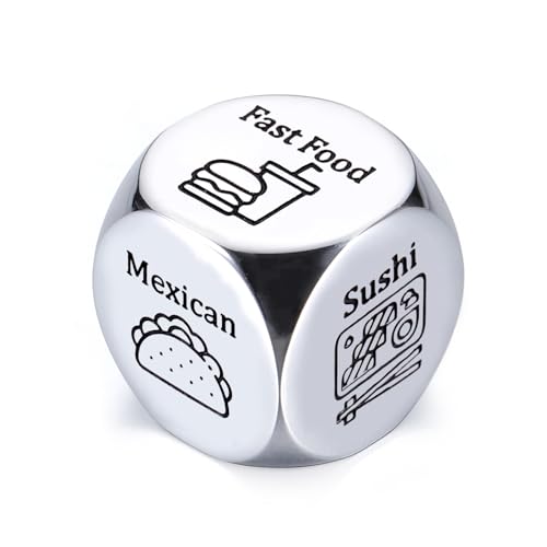 KINMES Fiance Valentines Gifts for Him 5 Senses Gift for Him Anniversary Steel Food Decision Dice Gifts for Couples Girlfriend Boyfriend Wife Husband Funny Valentines Day Basket Wife Gift Ideas - Image 1