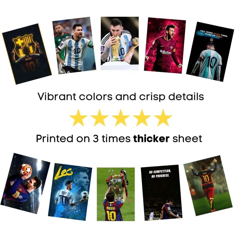 auraposter Messi Poster (Set of 40) | Lionel Messi Mini Posters (15 x10 cm) | Wall, Bedroom, Living room | Football Posters for Wall | Glue Dots Included - Image 5