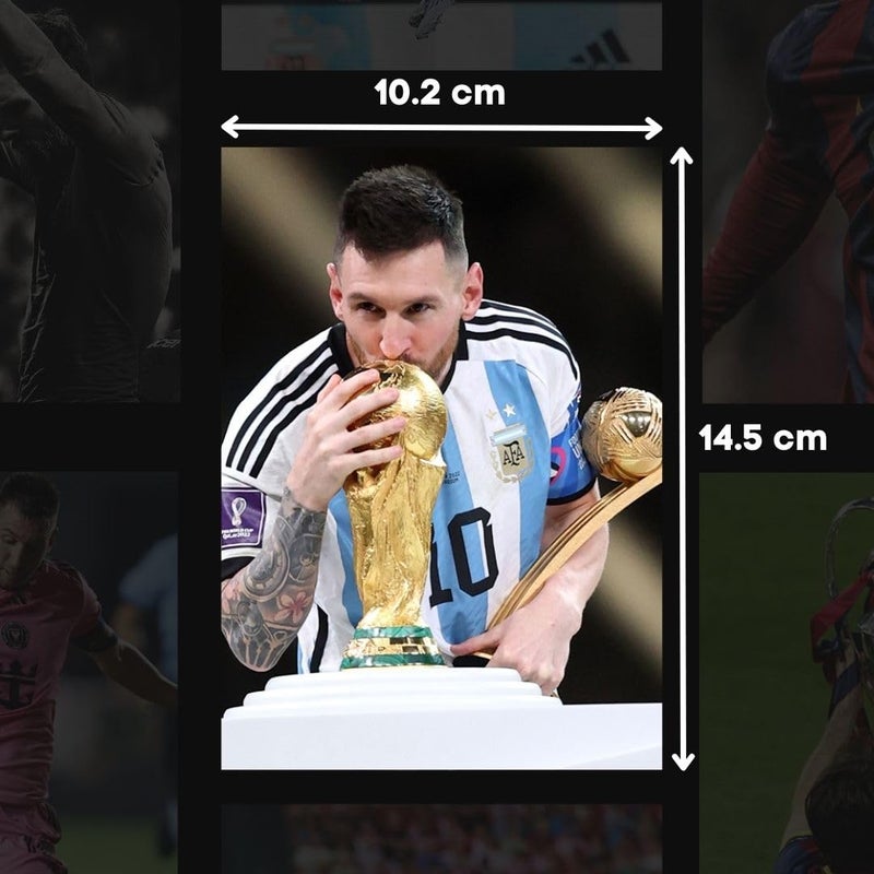 auraposter Messi Poster (Set of 40) | Lionel Messi Mini Posters (15 x10 cm) | Wall, Bedroom, Living room | Football Posters for Wall | Glue Dots Included - Image 3