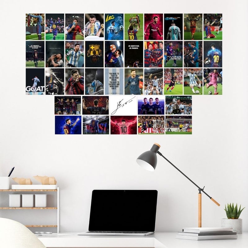 auraposter Messi Poster (Set of 40) | Lionel Messi Mini Posters (15 x10 cm) | Wall, Bedroom, Living room | Football Posters for Wall | Glue Dots Included - Image 2