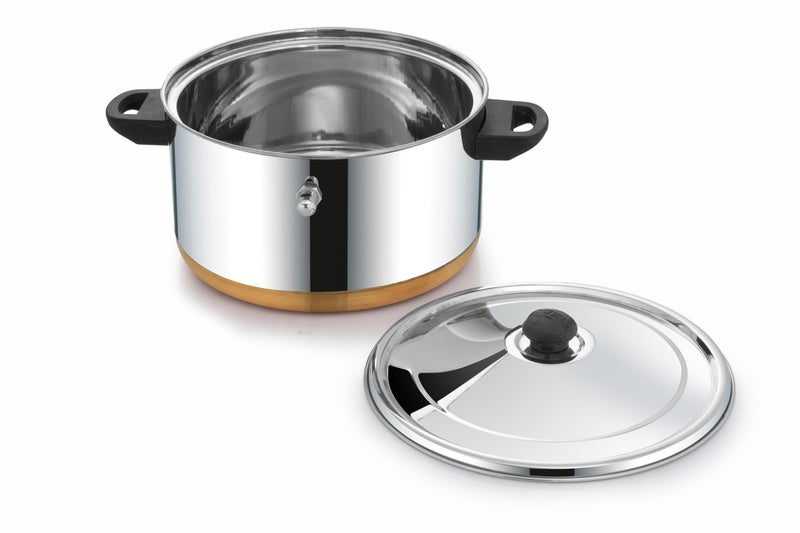 Expresso Expresso Stainless Steel Eco-Friendly Double Handle Milk Boiler Pot w/Copper Bottom, 1 Litre…  - Image 2
