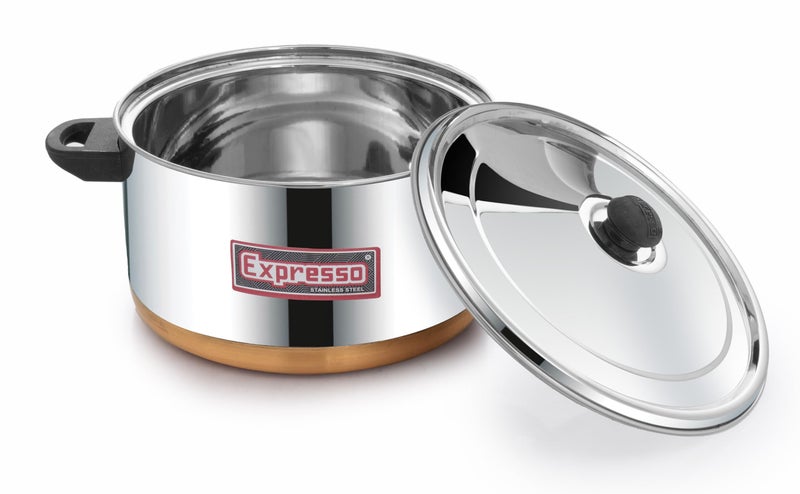 Expresso Expresso Stainless Steel Eco-Friendly Double Handle Milk Boiler Pot w/Copper Bottom, 1 Litre…  - Image 3
