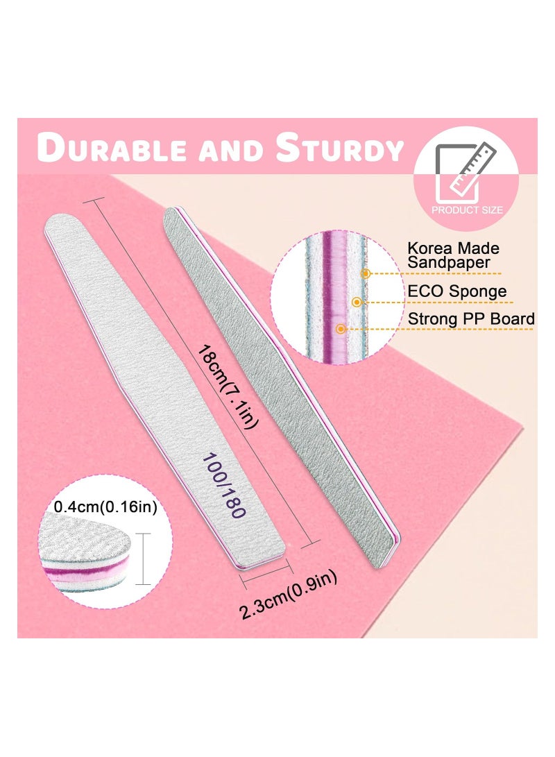 صالون سيستيم 20 قطعة من مبارد الأظافر الاحترافية على الوجهين - Image 2