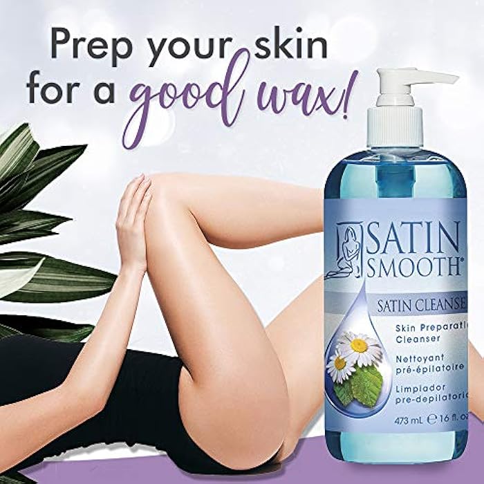 SATIN SMOOTH Pre Wax Cleanser - Antiseptic Formula for Pre Wax Hair Removal Skin Prep, Deep Cleansing & Irritation-Free Waxing, AfterWax Care, 16 oz - Image 2
