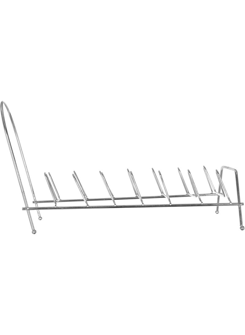 منظم أطباق من الفولاذ المقاوم للصدأ، مكون من 7 قطع - حامل تجفيف أطباق معدني فضي مقاوم للصدأ للأطباق والأكواب والأواني - رف منظم متين لطاولة المطبخ للتجفيف والتخزين - Image 2