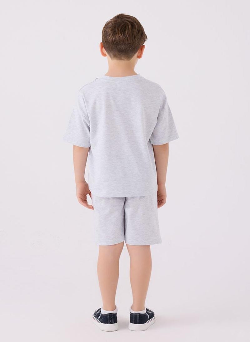 U.S. Polo Assn. U.S. Polo Assn. Boys Light Grey Bermuda Set - Image 5