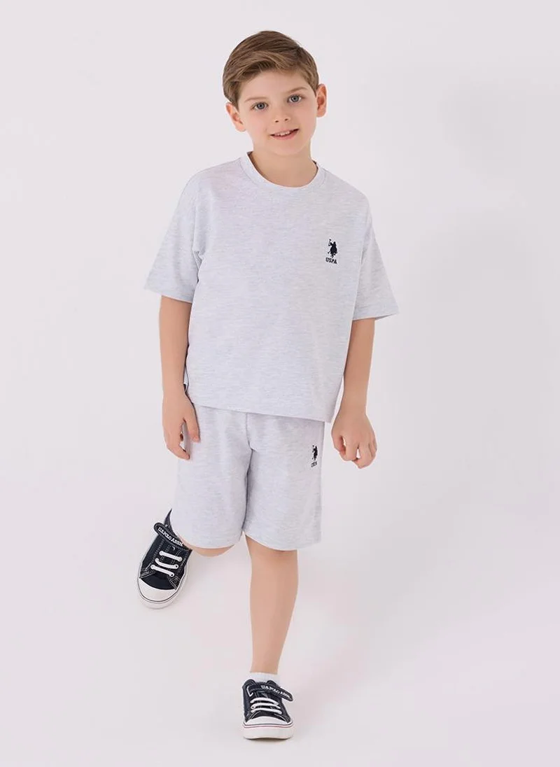 U.S. Polo Assn. U.S. Polo Assn. Boys Light Grey Bermuda Set