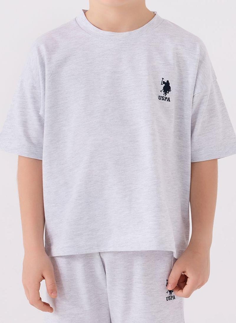 U.S. Polo Assn. U.S. Polo Assn. Boys Light Grey Bermuda Set - Image 4