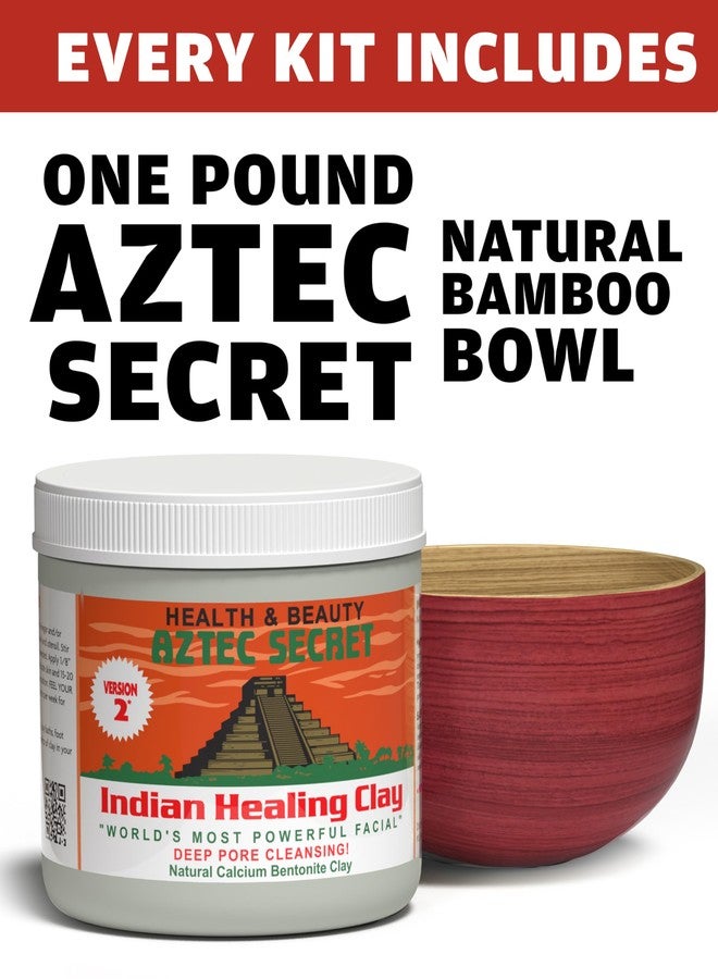 Aztec Secret Essential Indian Clay Mask Kit by Etana - 100% Natural Calcium Bentonite for Deep Pore Cleansing - Facial, Hair & Body Detox Set With Accessories - Image 2