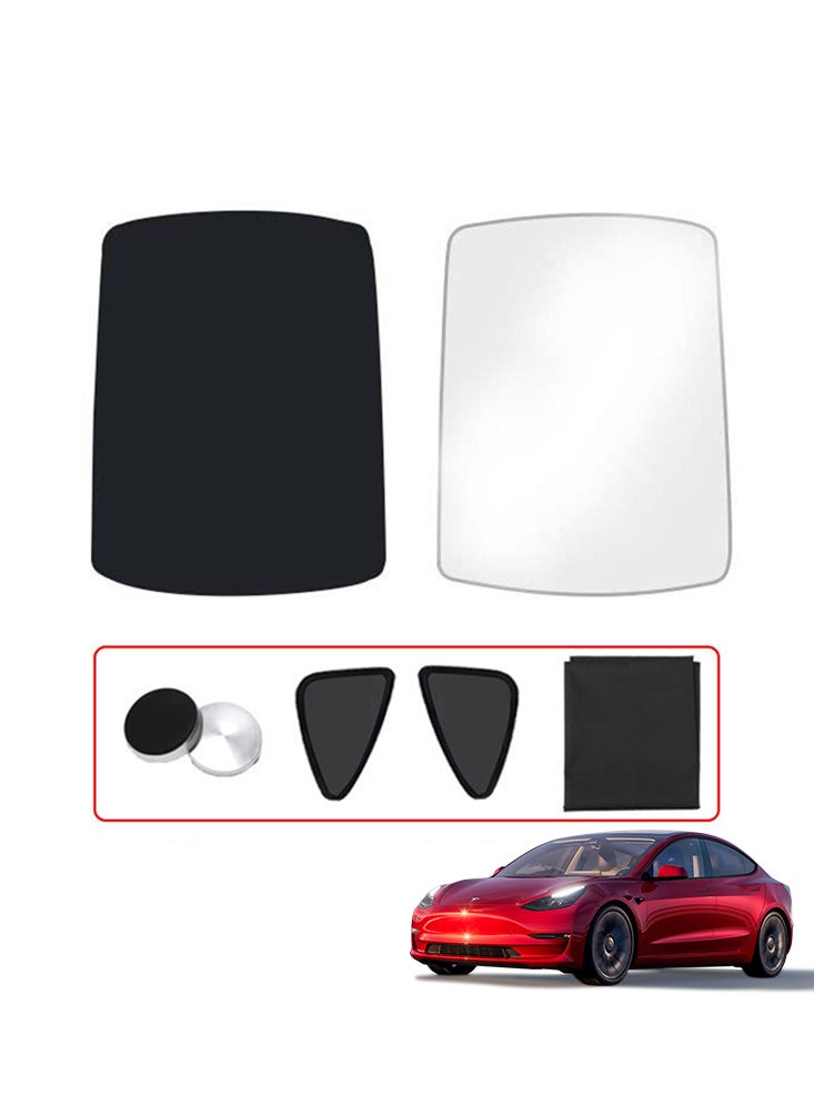 Perfii - Windshield Sun Shade for Tesla Model Y Complete Set, Foldable Window Sun Visor Protector Blocks UV Rays Keep Your Car Cooler - Image 1