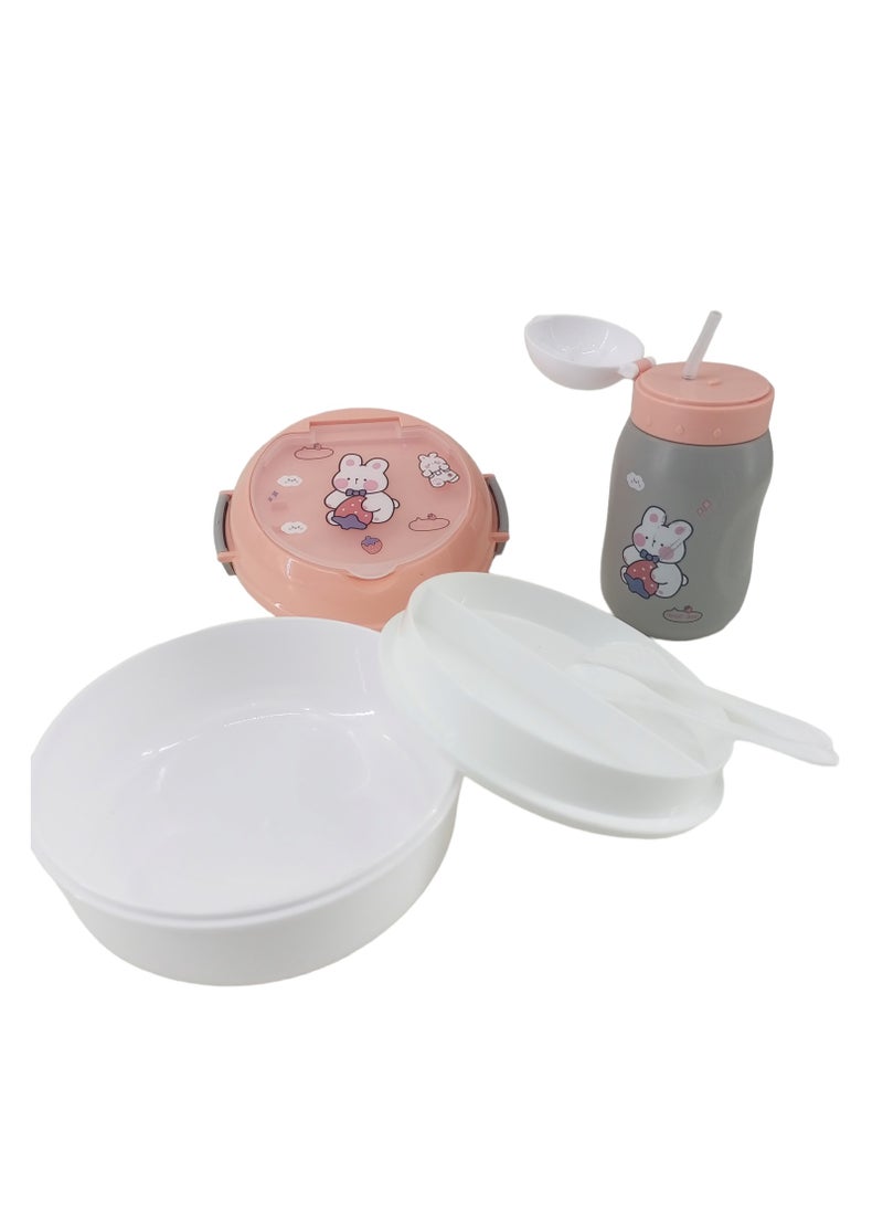 DRAMA HOME Lunch box and water bottle with snack box in multiple colors - Image 1