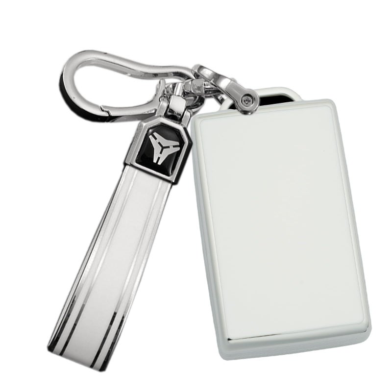 Ysbxitu TPU Protector NFC Key Fob Cover Compatible with Volvo EX30 EX40 EX90 ES90 Polestar 3 Polestar 4 2023 2024 2025 Remote Control Protective case Key Ring Keychain AWhite - Image 2