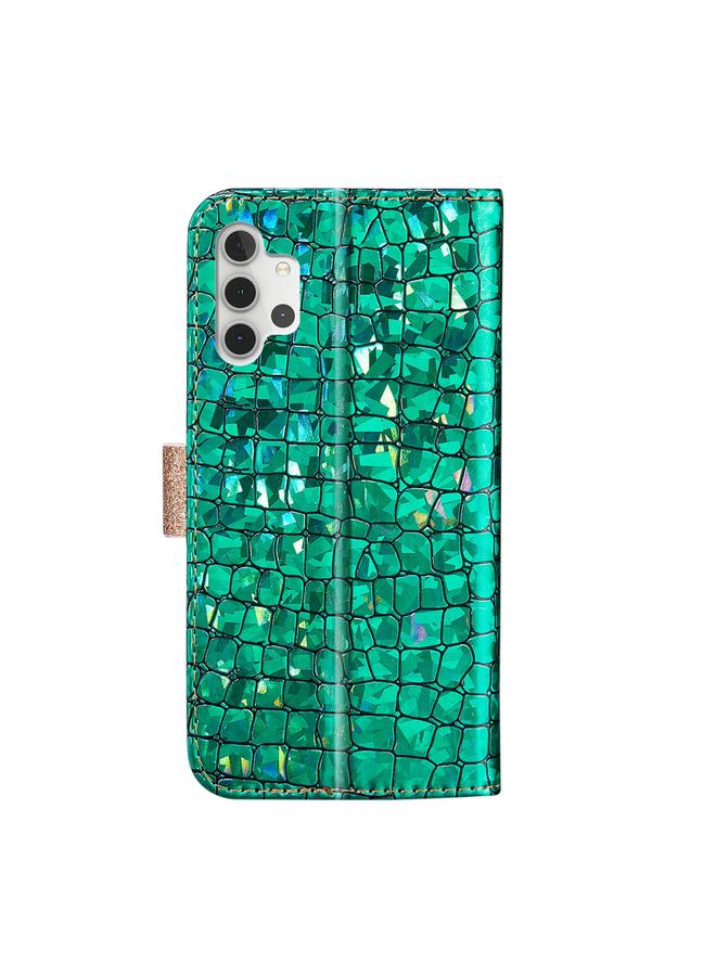 S-TOP Case For Samsung Galaxy A32 5G Laser Glitter Powder Matching Crocodile Texture Horizontal Flip Leather Case with Card Slots & Holder & Wallet - Image 3