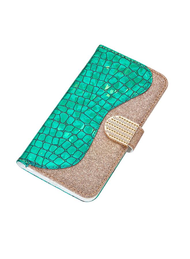S-TOP Case For Samsung Galaxy A32 5G Laser Glitter Powder Matching Crocodile Texture Horizontal Flip Leather Case with Card Slots & Holder & Wallet - Image 2