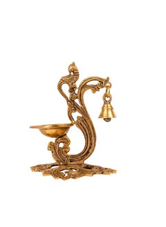 Mohan Jodero Mohan Jodero Brass Peacock DeepakDiya with a BellH 18 cm  - Image 1