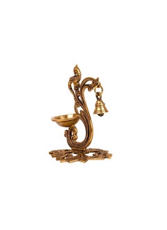 Mohan Jodero Mohan Jodero Brass Peacock DeepakDiya with a BellH 18 cm  - Image 3