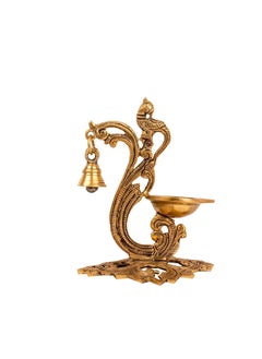 Mohan Jodero Mohan Jodero Brass Peacock DeepakDiya with a BellH 18 cm  - Image 5
