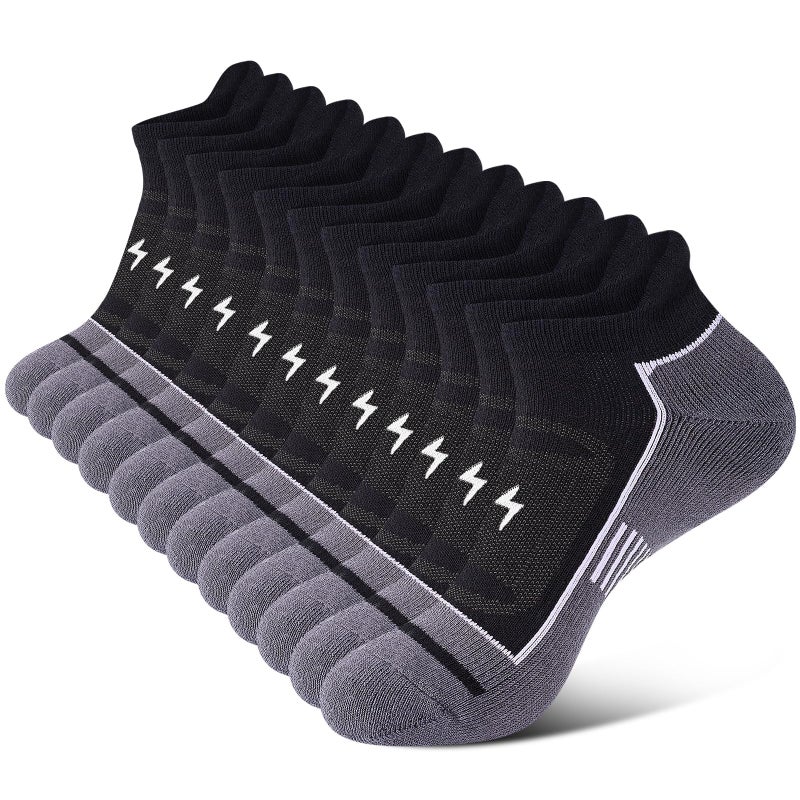 Cirorld Mens Ankle Running Socks, Athletic Cushioned Low Cut Moisture Wicking Cotton Short Sports Socks, 6 Pairs - Image 1