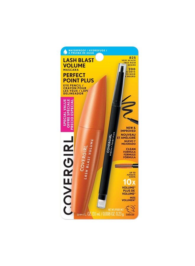 CoverGirl Lash Blast Volume Waterproof Mascara Very Black & Perfect Point Plus Eyeliner Pencil Black Onyx - Image 2
